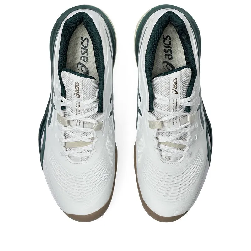 Asics Men's Gel Resolution X White and Saxon Green Retro Asics Running Shoes