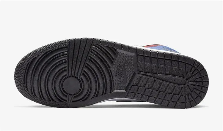 Nike Air Jordan 1 Mid Top 3 Three White Red Black BLue Shoes Basketball Men Size US 7 - 13 Asics Walking Vs Running Shoes