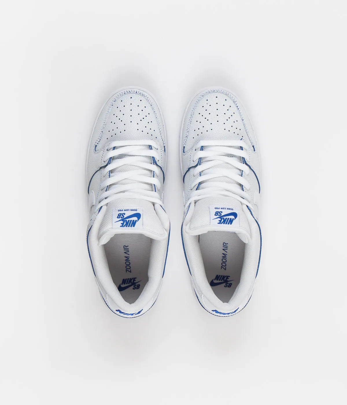 Nike SB Dunk Low Pro Premium Shoes - White / White - Game Royal Asics Gel-rocket 10 Indoor Sport Shoes