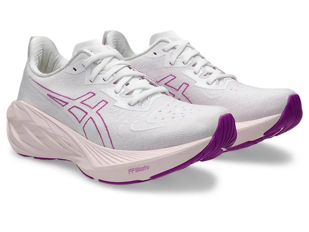 Asics Women's NOVABLAST 4 Running Shoes in White/Soothing Sea Best Running Shoes Under 100