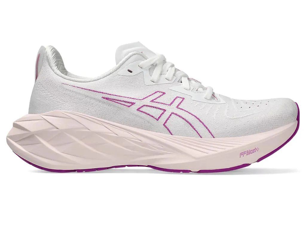 Shoes Supination Running Asics Women's NOVABLAST 4 Running Shoes in White/Soothing Sea