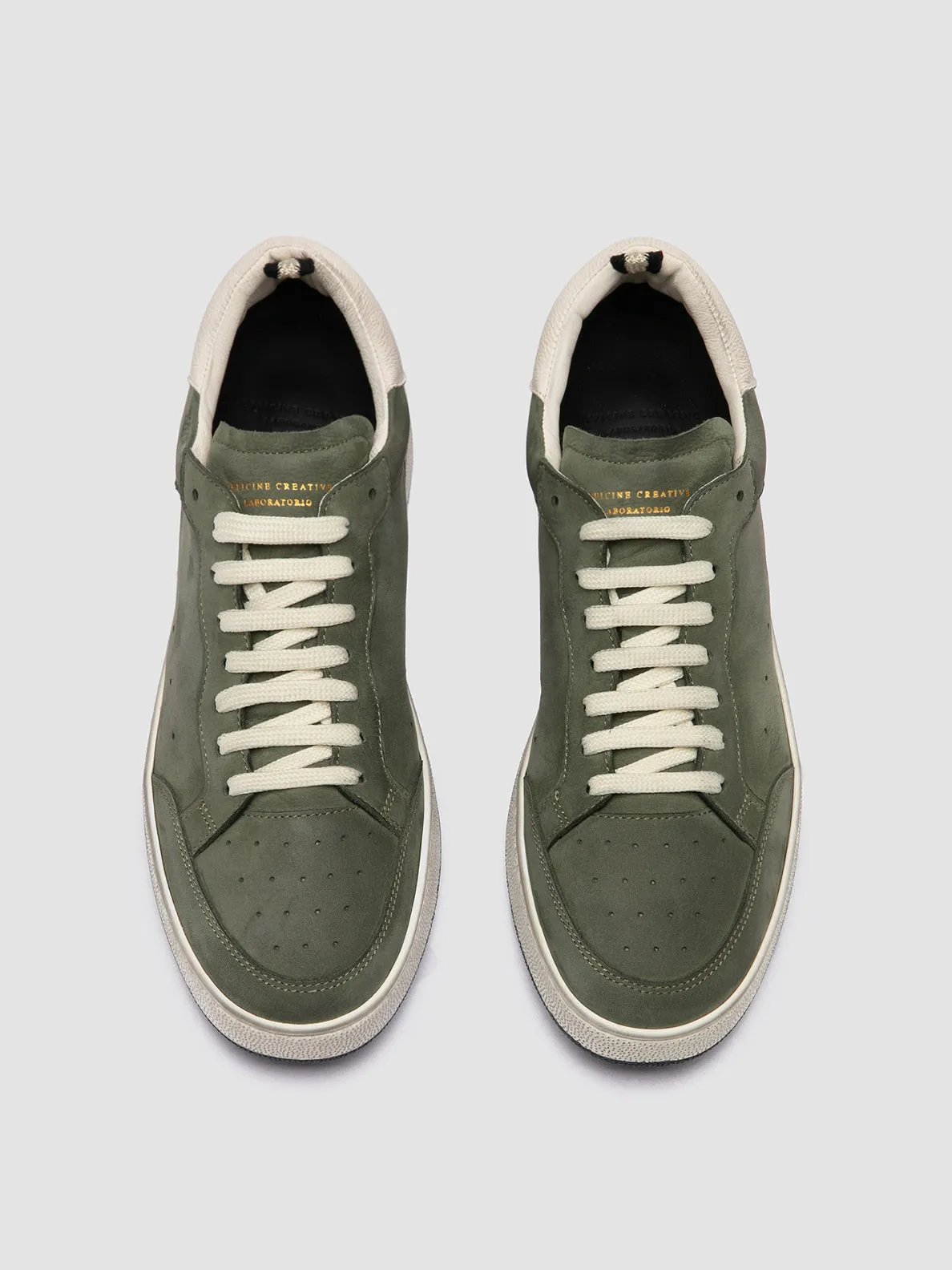 THE ANSWER 002 - Green Leather and Suede Low Top Sneakers 90s Sneakers