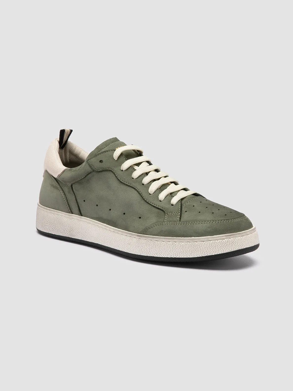 Jeans On Sneakers THE ANSWER 002 - Green Leather and Suede Low Top Sneakers