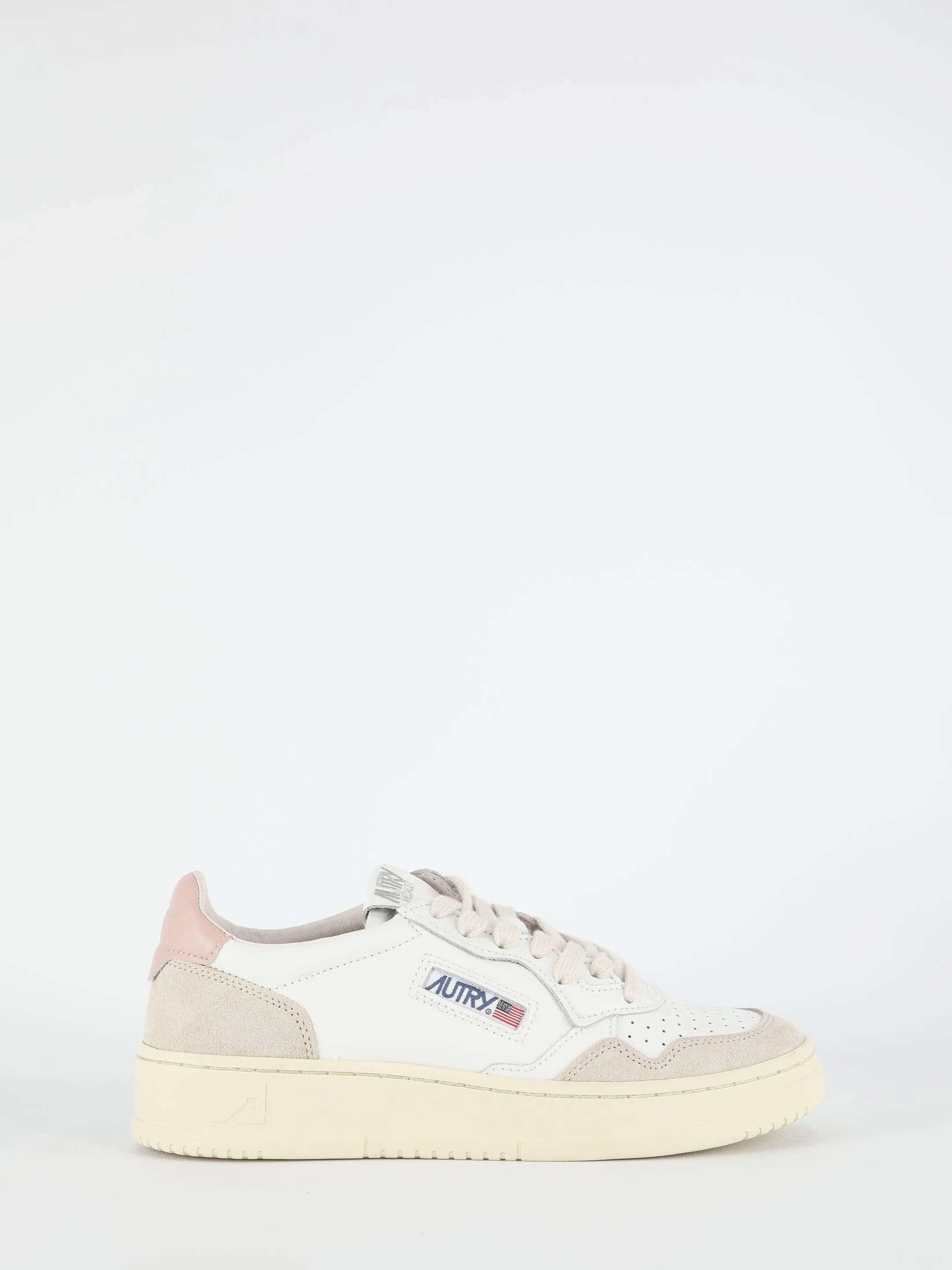 Autry Medalist Low Sneakers In White And Powder Leather D S W Sneakers