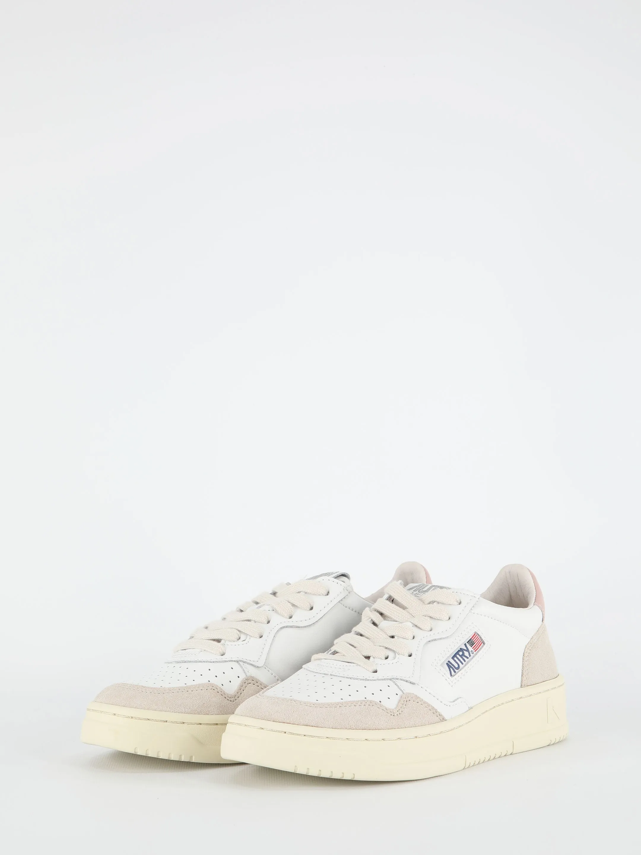 Autry Medalist Low Sneakers In White And Powder Leather Dior Sneakers