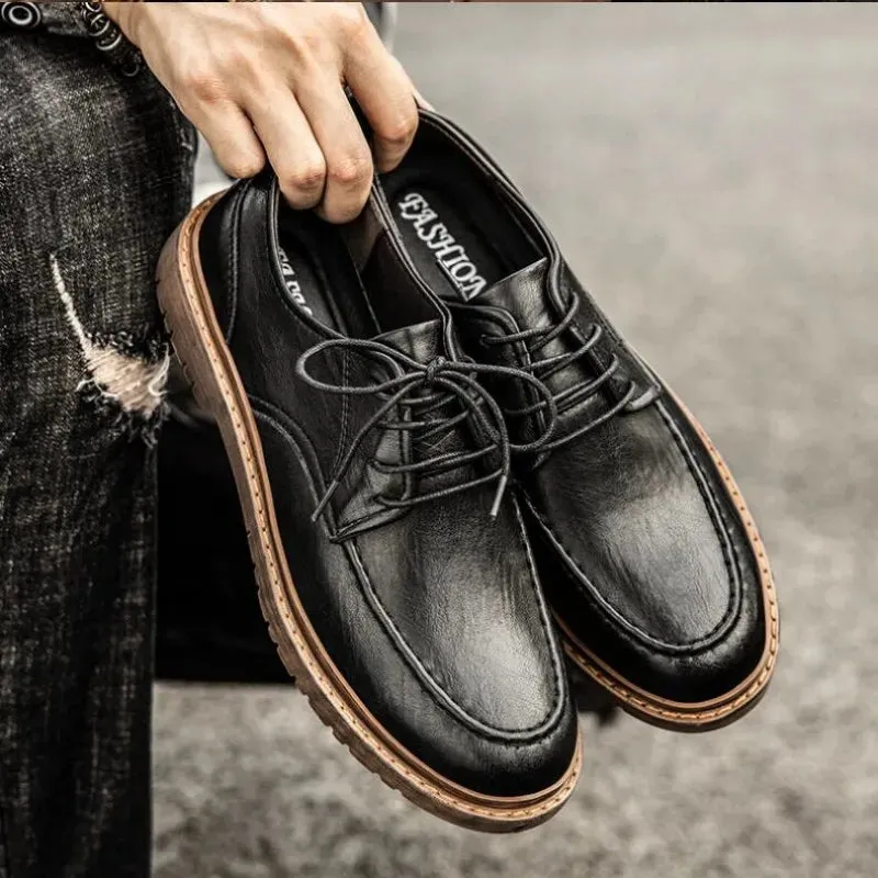Best Selling Work Boots Autumn New Men Shoes Brogue Casual Shoes Men pu Leather Shoes Work Boots Business Casual Sneakers