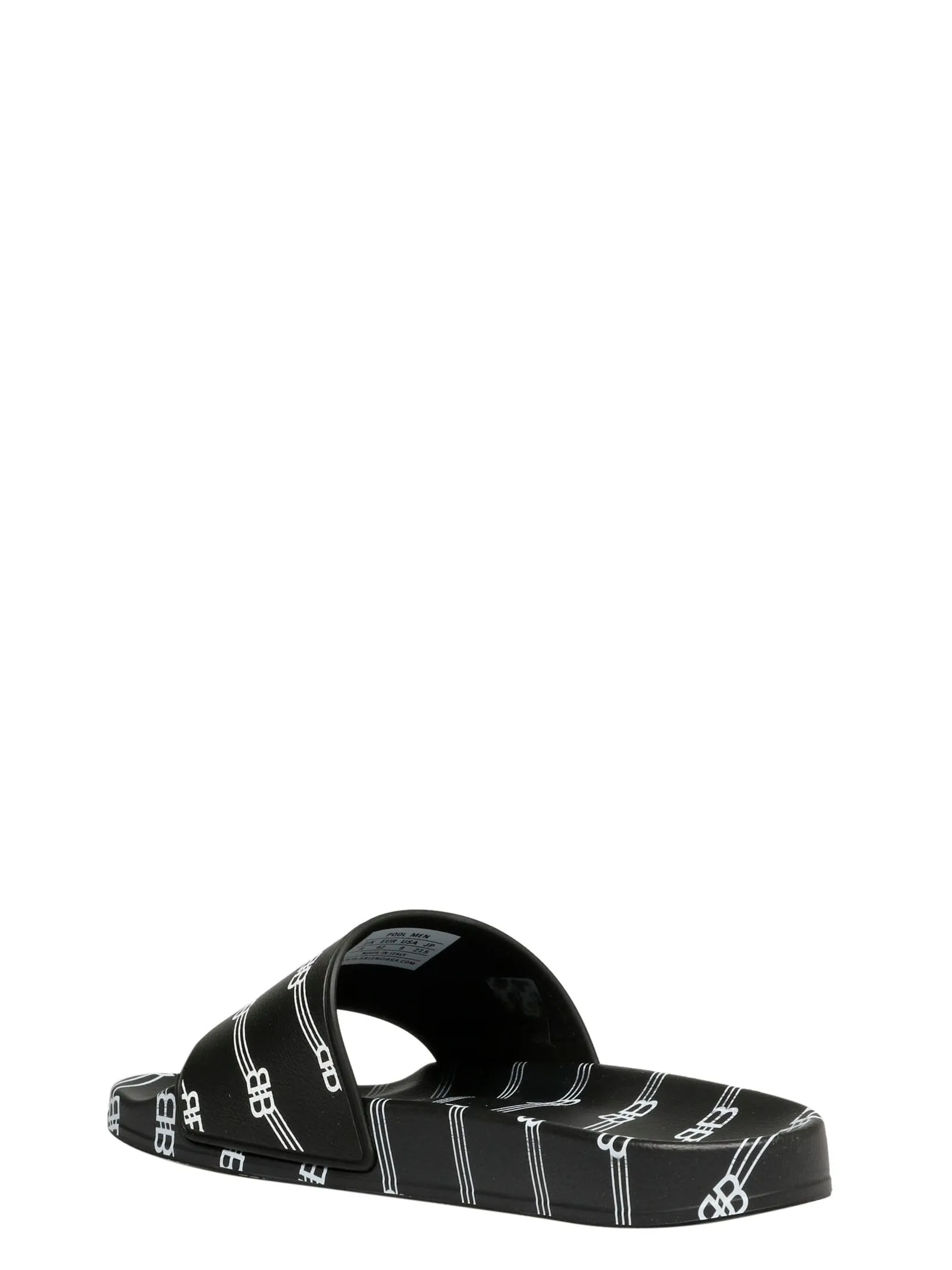 Balenciaga BB Stripe Printed Slides Heeled Boot Sandals