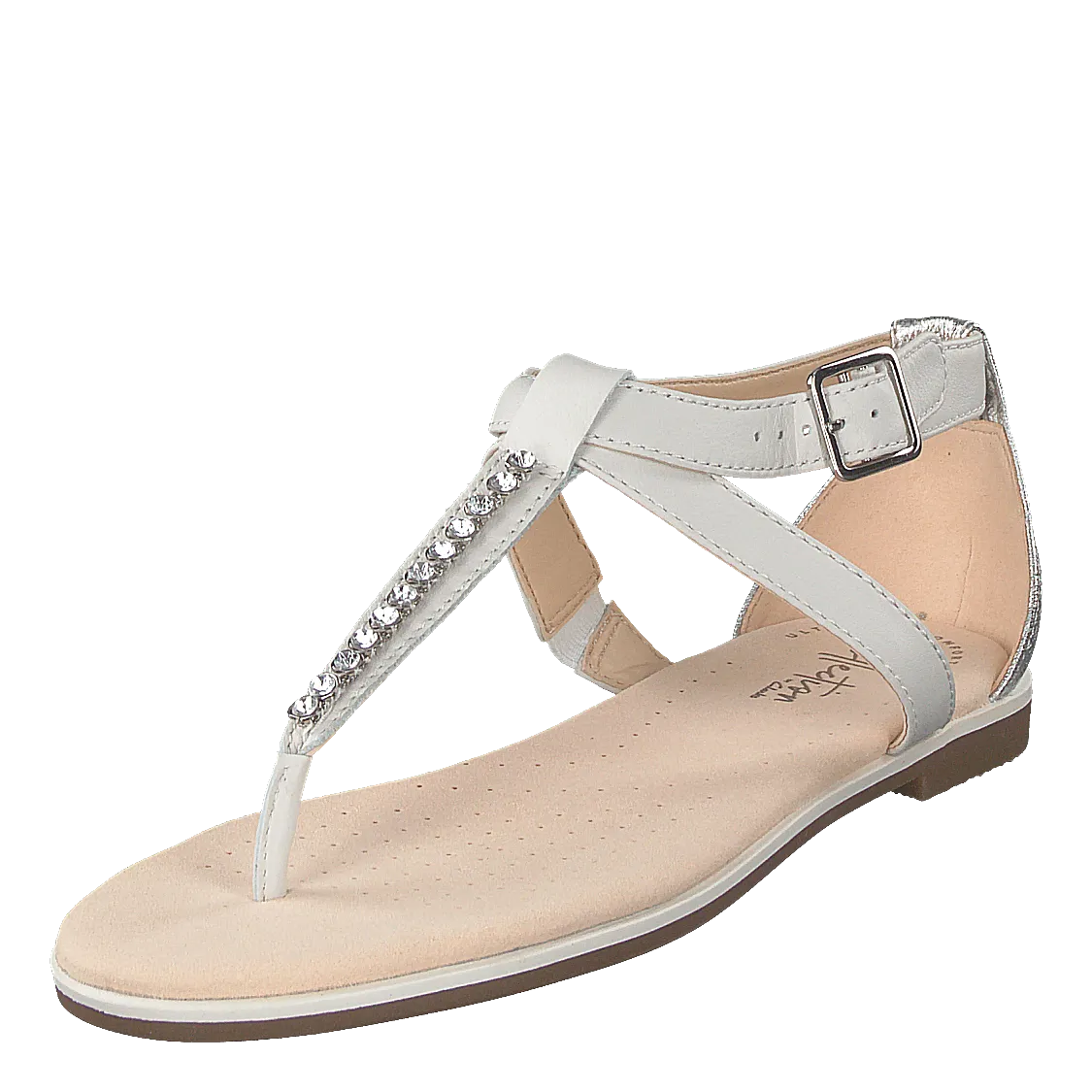 Bay Poppy White Silver Rainbow Leather 301 Flip Flops