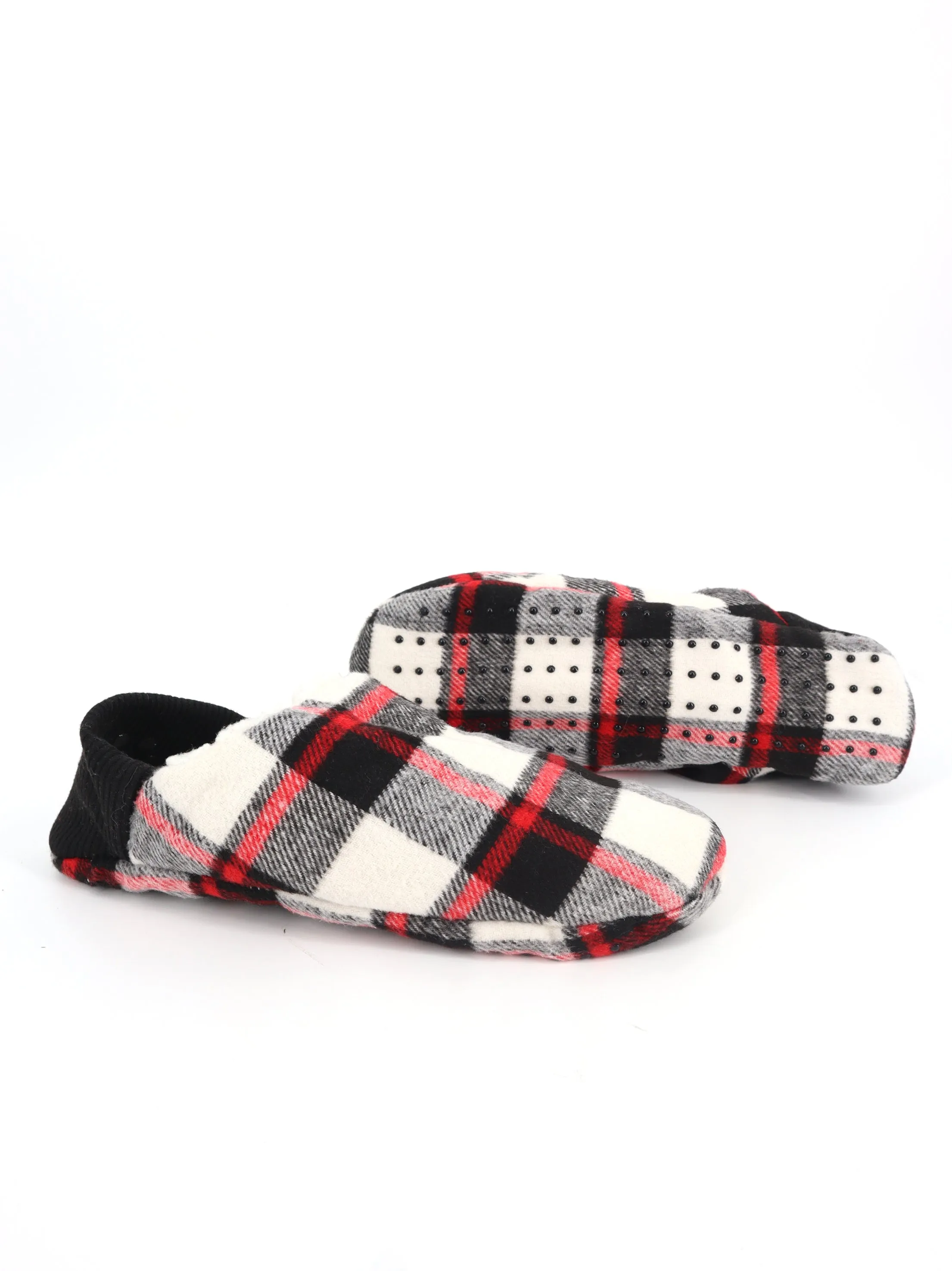Women's Plaid Faux Fur Slippers,Multi Bombus Slippers