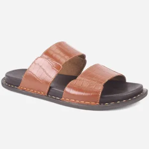 Slippers Cotton Mens "ROJER" Leather Summer Slippers