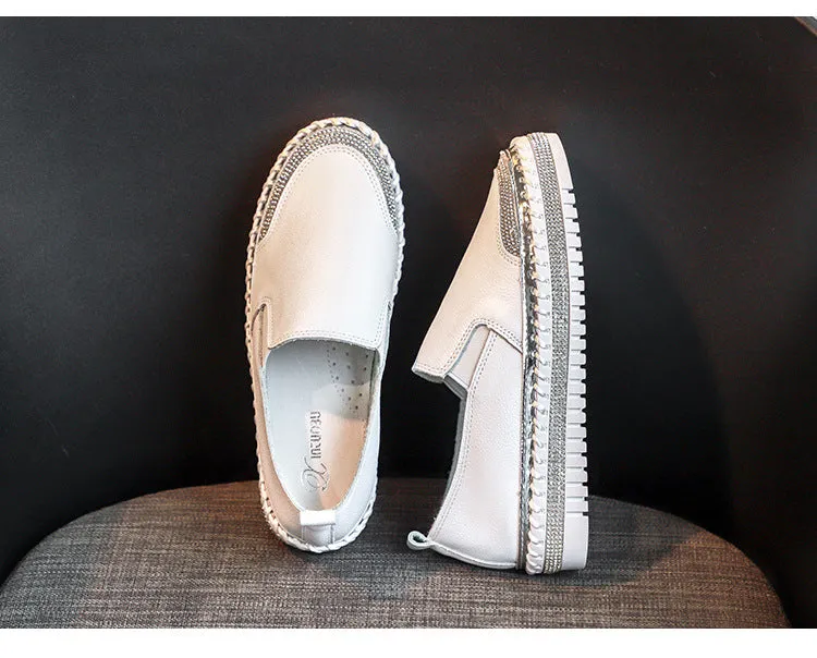 Belifi Casual Versatile Diamond Inlaid Shoes European Made Work Boots