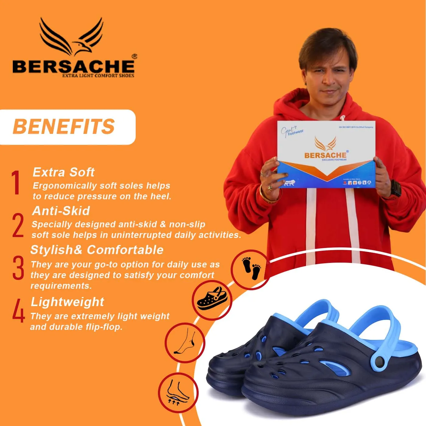 Denim Slides Bersache Extra Soft Classic Casual with Back Strap Regular wear with Ultra Soft & Flexibility Technology Flip-Flop for Men's/ boy,s - 6031 (Blue)