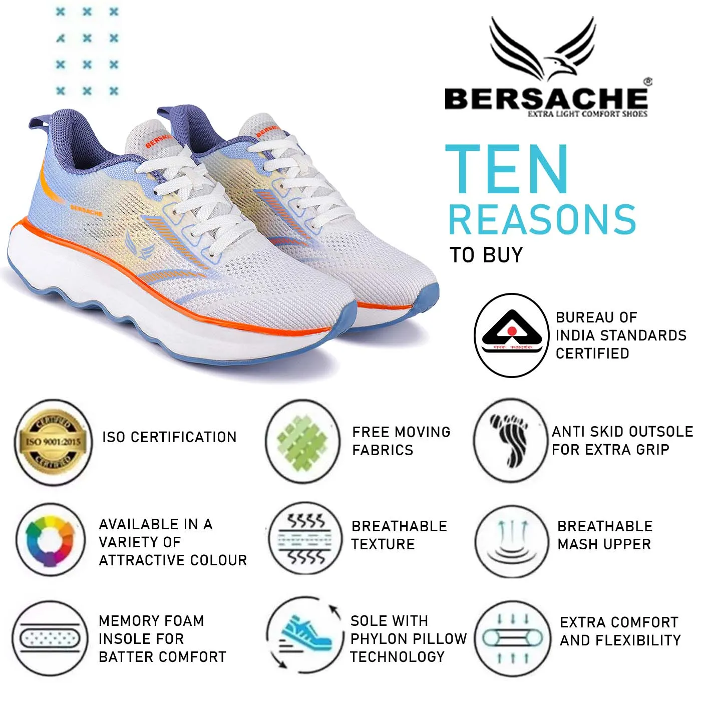 Bersache Sneaker, Loafers ,Casual With Extra Comfort Sneakers For Men (9174-Orange) Fashionable Slippers