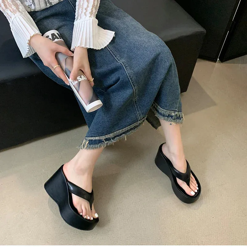 binfenxie 2024 Summer Platform Women Slippers Fashion Elegant Outdoor Silvery Slides Shoes Ladies Casual Wedges Heel Sandalias Oakleaf Hydrangea Ruby Slippers