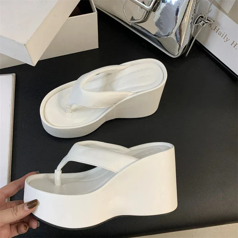 Robe And Slippers Set binfenxie 2024 Summer Platform Women Slippers Fashion Elegant Outdoor Silvery Slides Shoes Ladies Casual Wedges Heel Sandalias