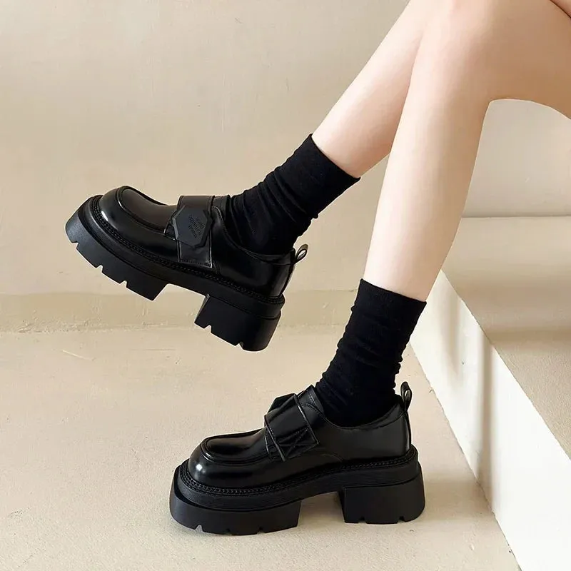 Smart Casual Loafers binfenxie  -  Flats Platform Loafers Shoes Women Spring New Dress Shoes Uniform Fashion Brand 2024 Designer Female Casual Zapatillas Walking