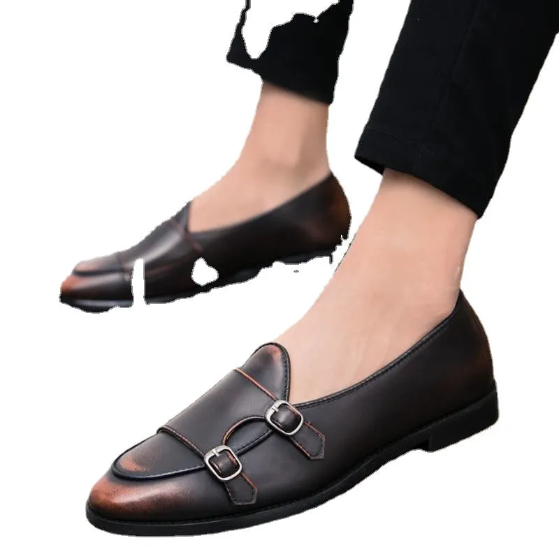 Best Boxing Shoes For Flat Feet Sneakers Men Casual Loafers Shoes Leather Moccasins Homme Men Slip On Flat Shoes Male Comfortable Driving Shoes Big Size 38-48#