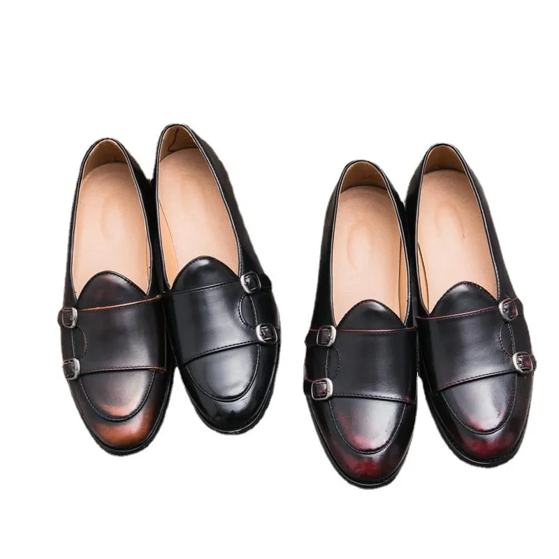 British Flat Shoes Sneakers Men Casual Loafers Shoes Leather Moccasins Homme Men Slip On Flat Shoes Male Comfortable Driving Shoes Big Size 38-48#