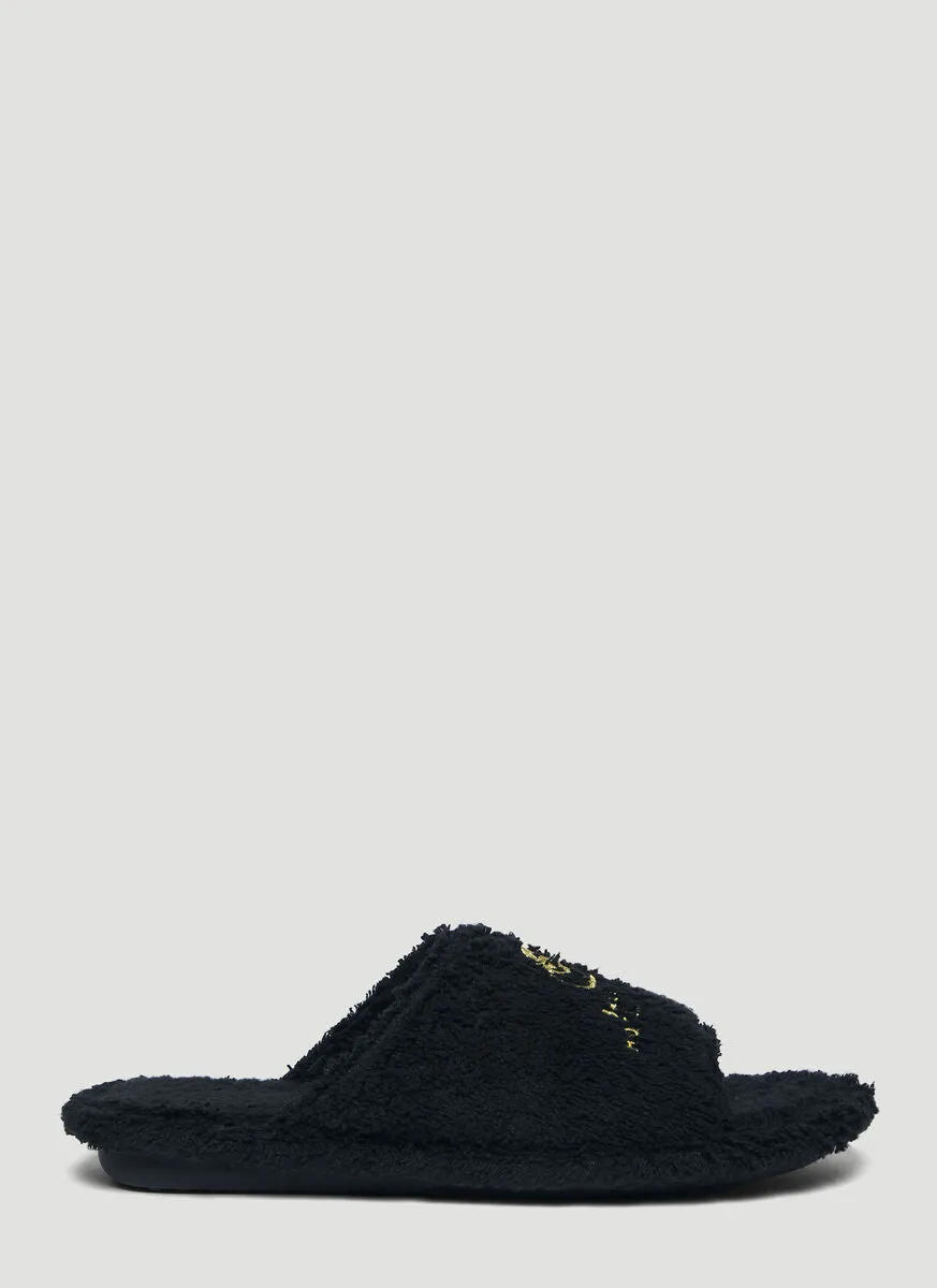 Balenciaga Logo Embroidered Home Slides Velcro Sandals