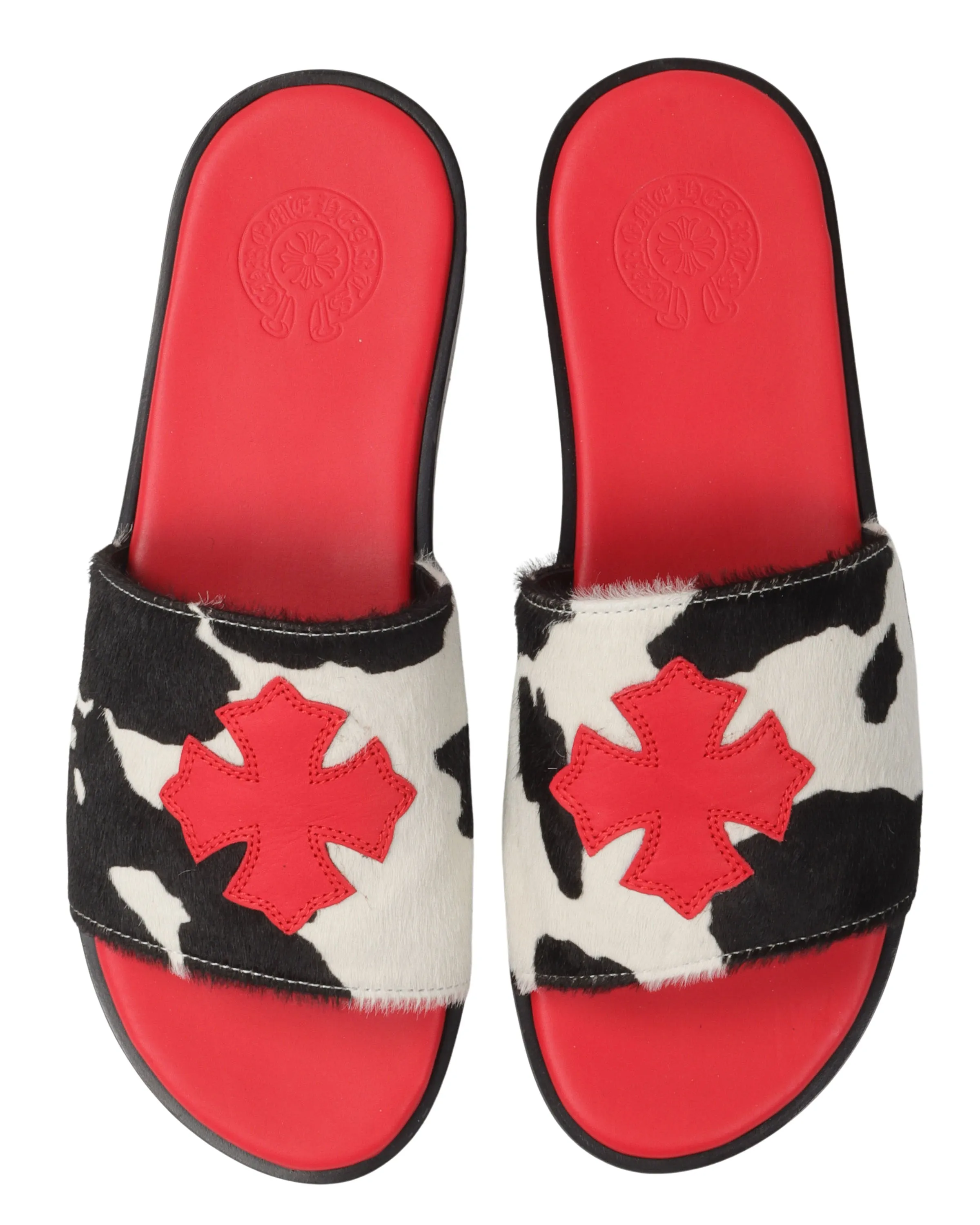 Cross Patch Cow Slides Sandals Golf And Country Club