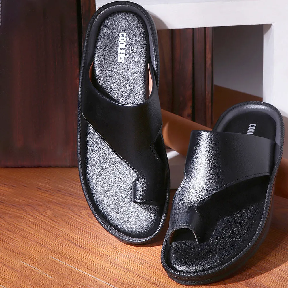 Gary The Snail Slippers Coolers Casual Black Toe Ring Slippers For Men JPL-222 By Liberty