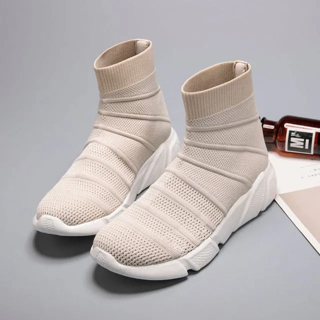 Breathable Ankle Boot Women Socks Shoes Female Sneakers Silver Sneakers Chair Yoga