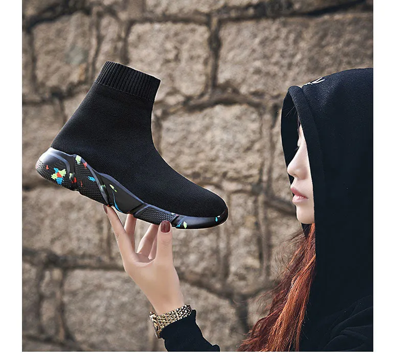 Breathable Ankle Boot Women Socks Shoes Female Sneakers Sneakers Brand