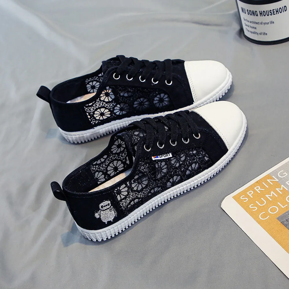 Breathable Lace Up Mesh Canvas Shoes Sneakers Bistro