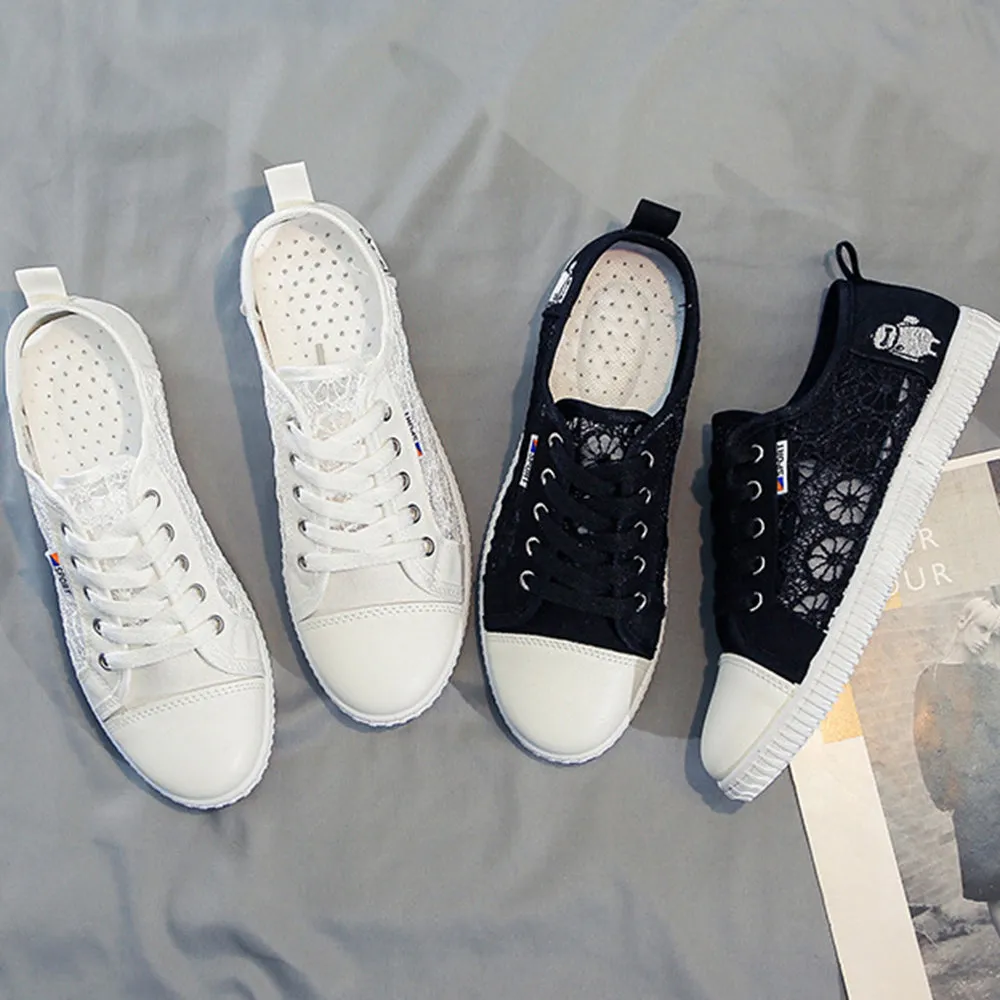 Sell Sneakers For Cash Breathable Lace Up Mesh Canvas Shoes