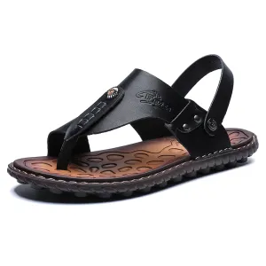Gary Slippers Breathable Leather Flip-Flops Slippers Sandals / Casual Summer Shoes for Men