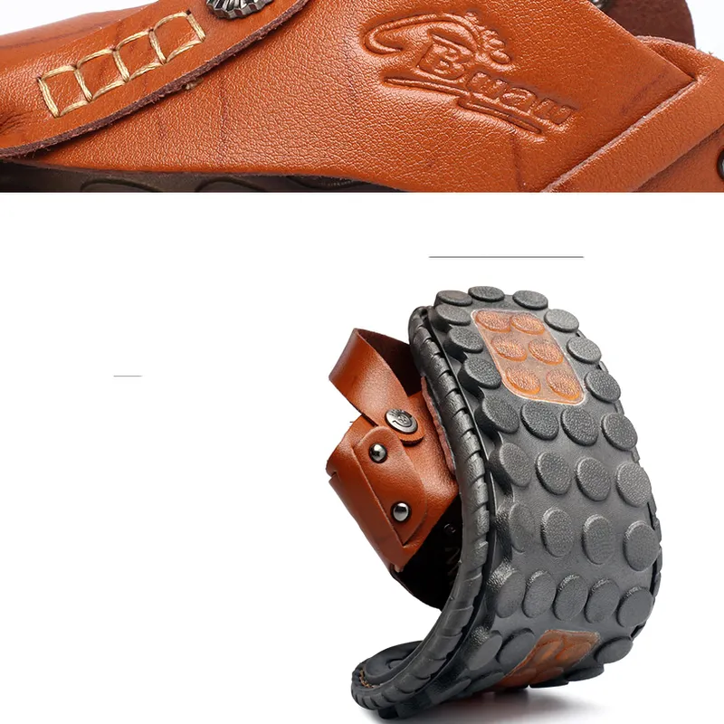 Rab Slippers Breathable Leather Flip-Flops Slippers Sandals / Casual Summer Shoes for Men