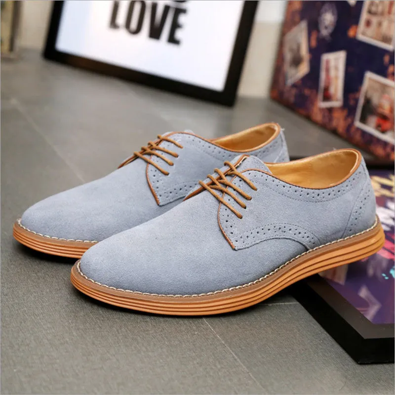 Breathable Men Oxford Shoes Casual Suede Leather Shoes Men Flats Green Gray Brown Best Steel Toe Work Boots Reviews