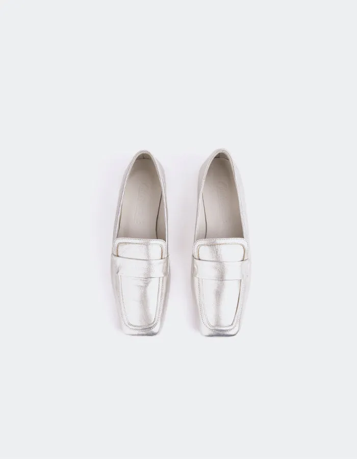 Bass Suede Loafers Brescia Silver Metal