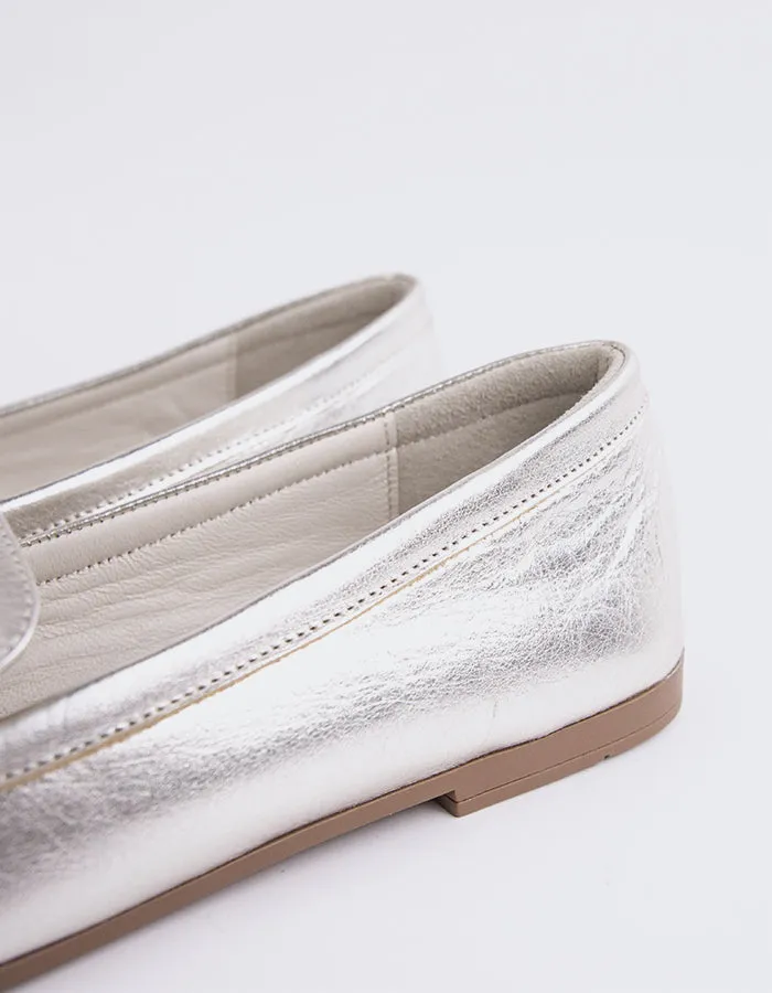 Giorgio Brutini Shoes Loafers Brescia Silver Metal