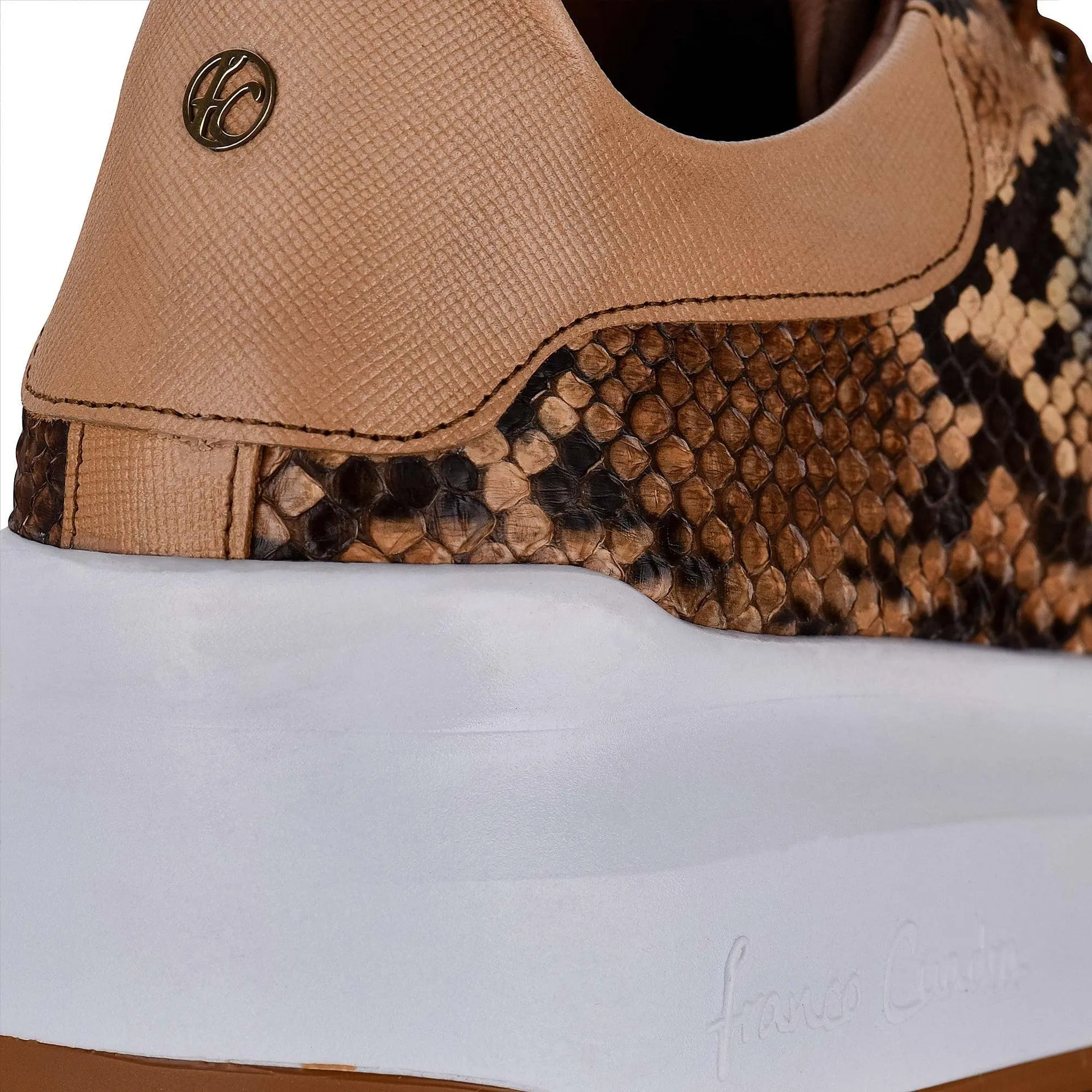 4P4PBVL - Cuadra tobacco casual fashion python sneakers for women Shop Wedge Sneakers