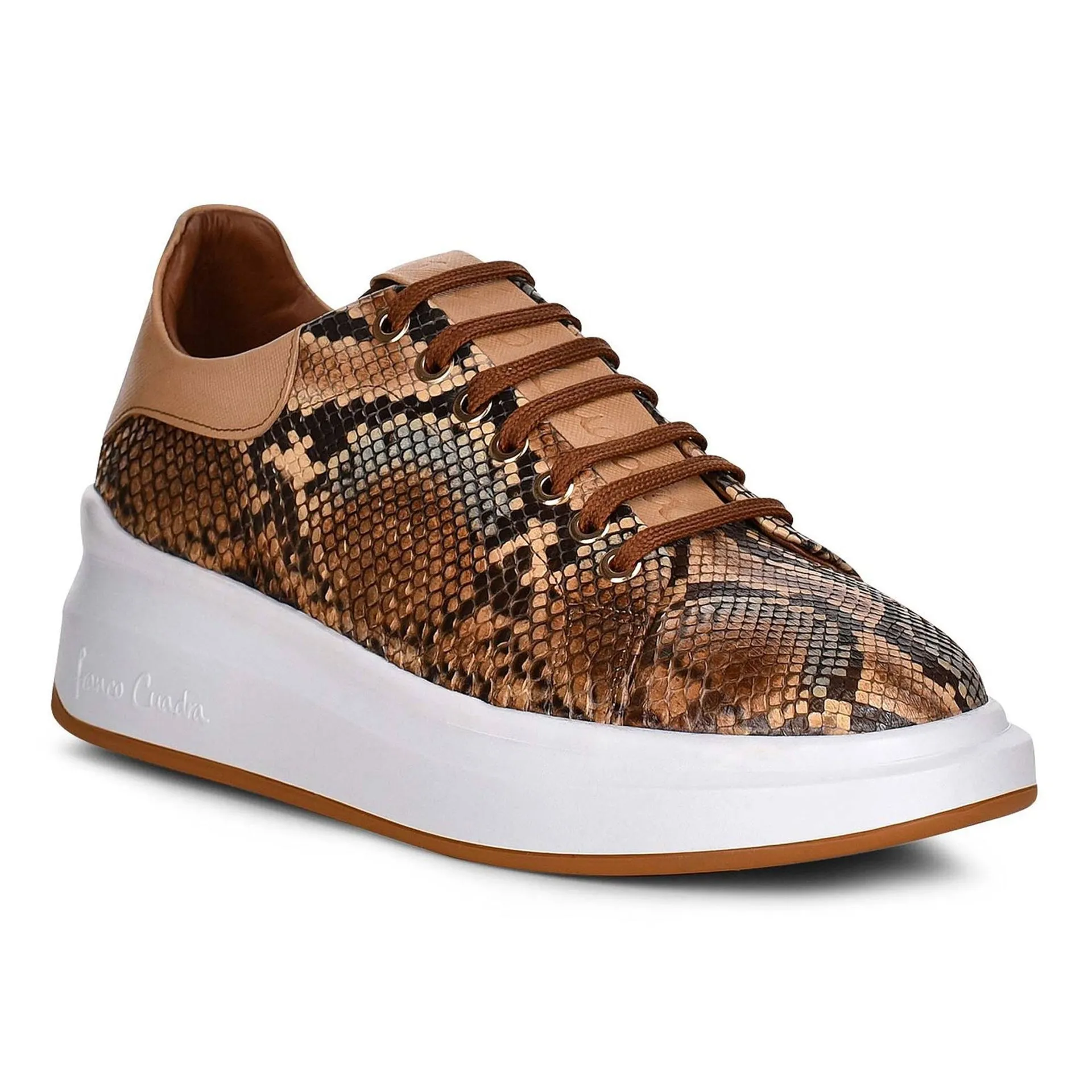 Silver Sneakers Programs 4P4PBVL - Cuadra tobacco casual fashion python sneakers for women