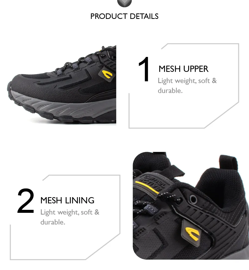 camel active Comfortable Mesh Lace Up Shoes Men Black ELGIN 882353-WA1SV-1 Y2k Sneakers