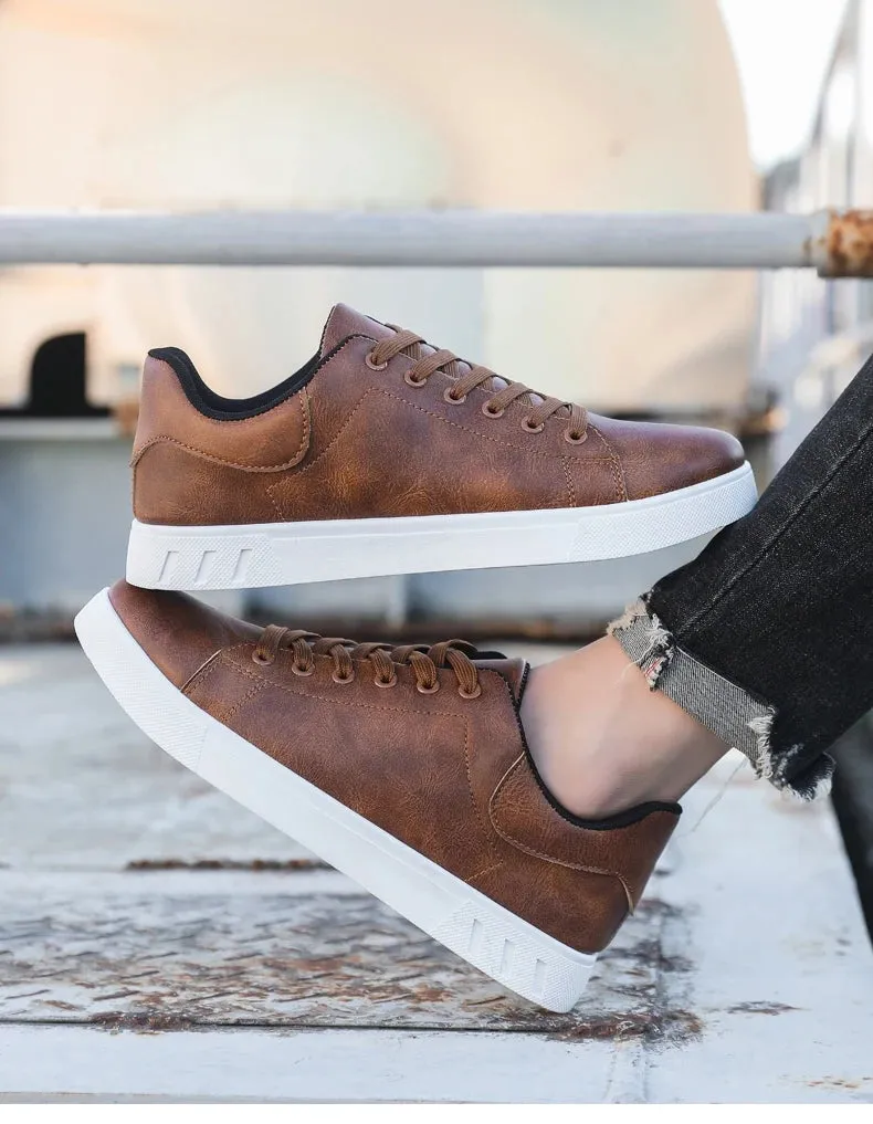 Hot Sale Leather Casual Shoes Men Fashion Brown Comfortable Men's Sneakers Outdoor Comfortable Non-slip Shoes For Men Chromefree Recife Sneakers