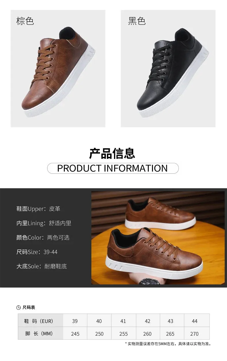 Hot Sale Leather Casual Shoes Men Fashion Brown Comfortable Men's Sneakers Outdoor Comfortable Non-slip Shoes For Men Silver Sneakers Program