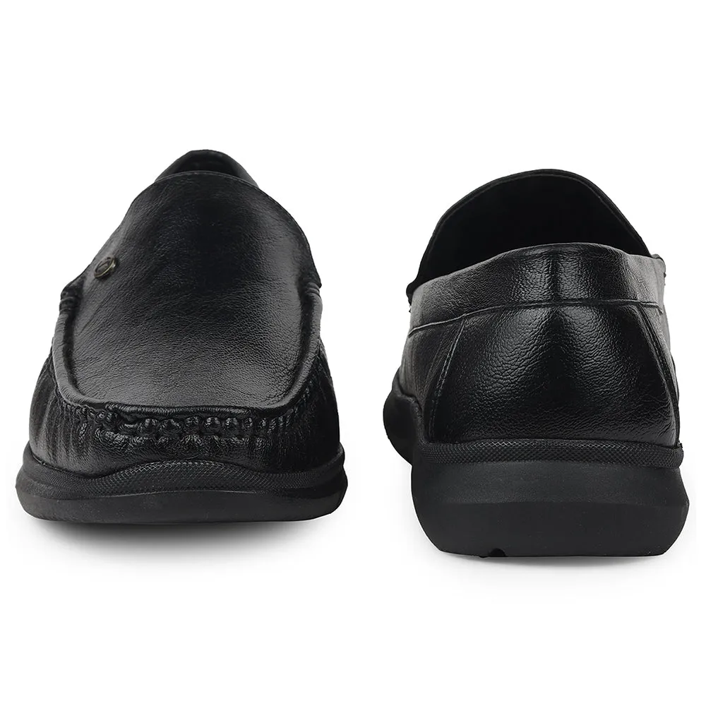 Loafers With Bows Healers Black Formal Loafers For Mens VSL-3 By Liberty