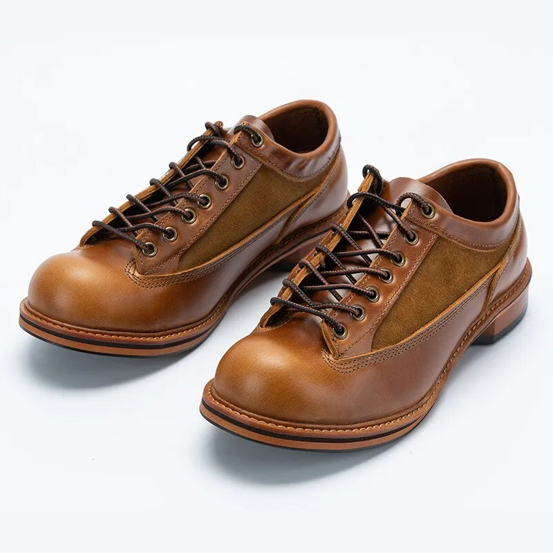 British Style Men Cowhide Real Leather Work Shoes Kid Work Boots