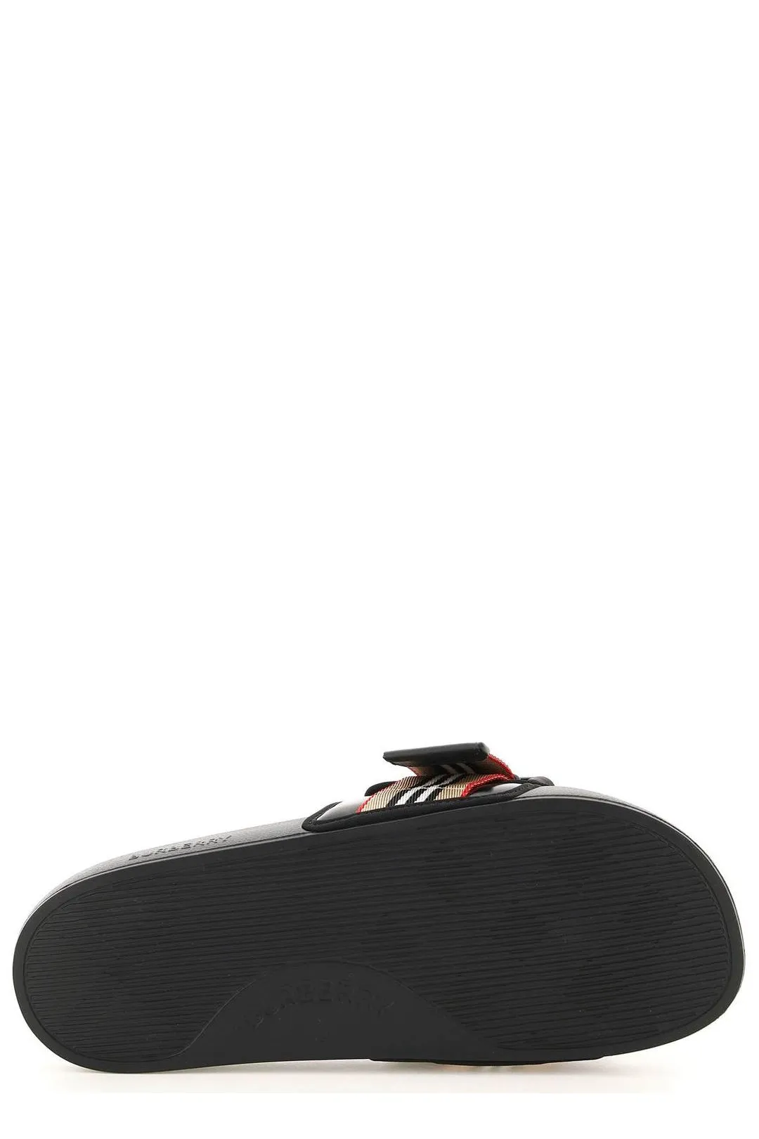 Burgundy Sandals Burberry Icon Striped Slides