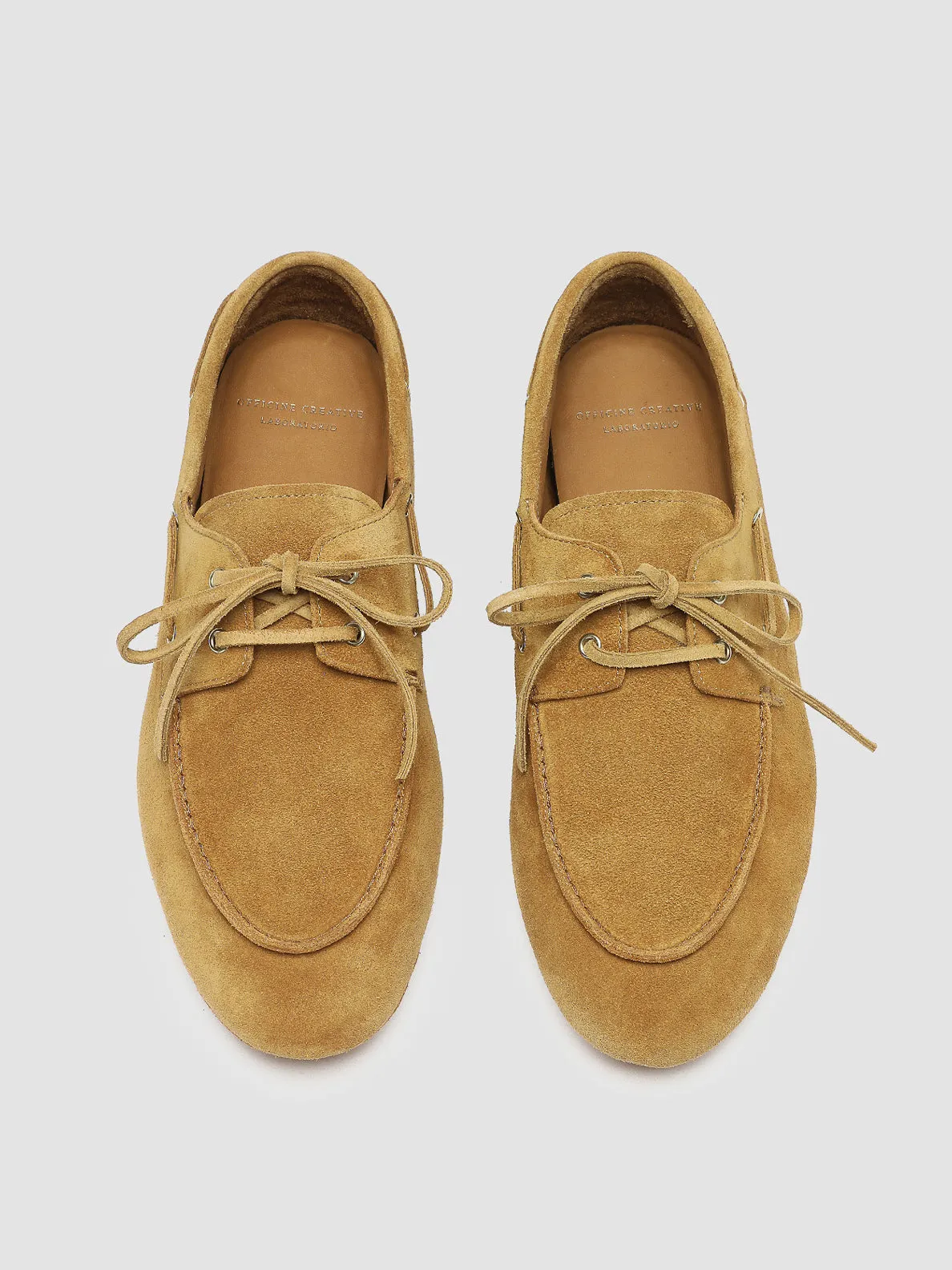 Feminine Loafers C-SIDE 004 - Beige Suede Boat Shoes