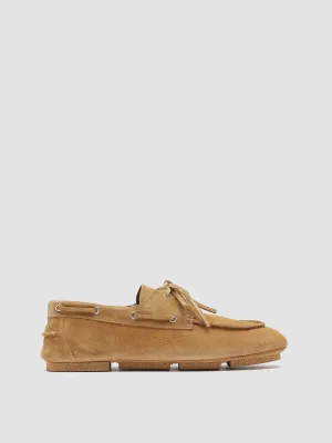 C-SIDE 004 - Beige Suede Boat Shoes Cordovan Loafers