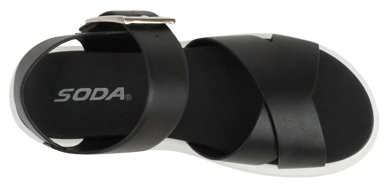 Lug Sole Sandals CARTER-S Black PU Soda