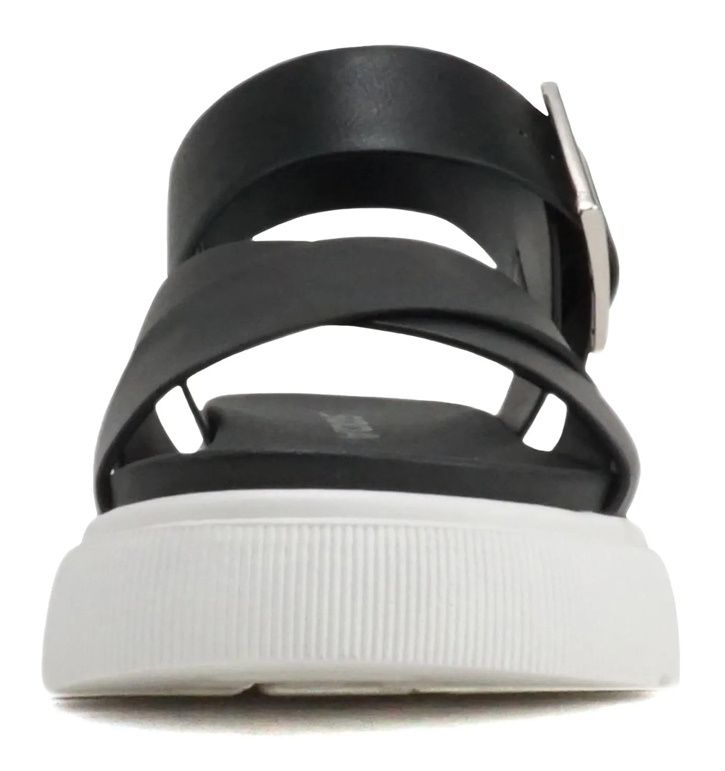 Strappy Sandals Heels Comfortable CARTER-S Black PU Soda