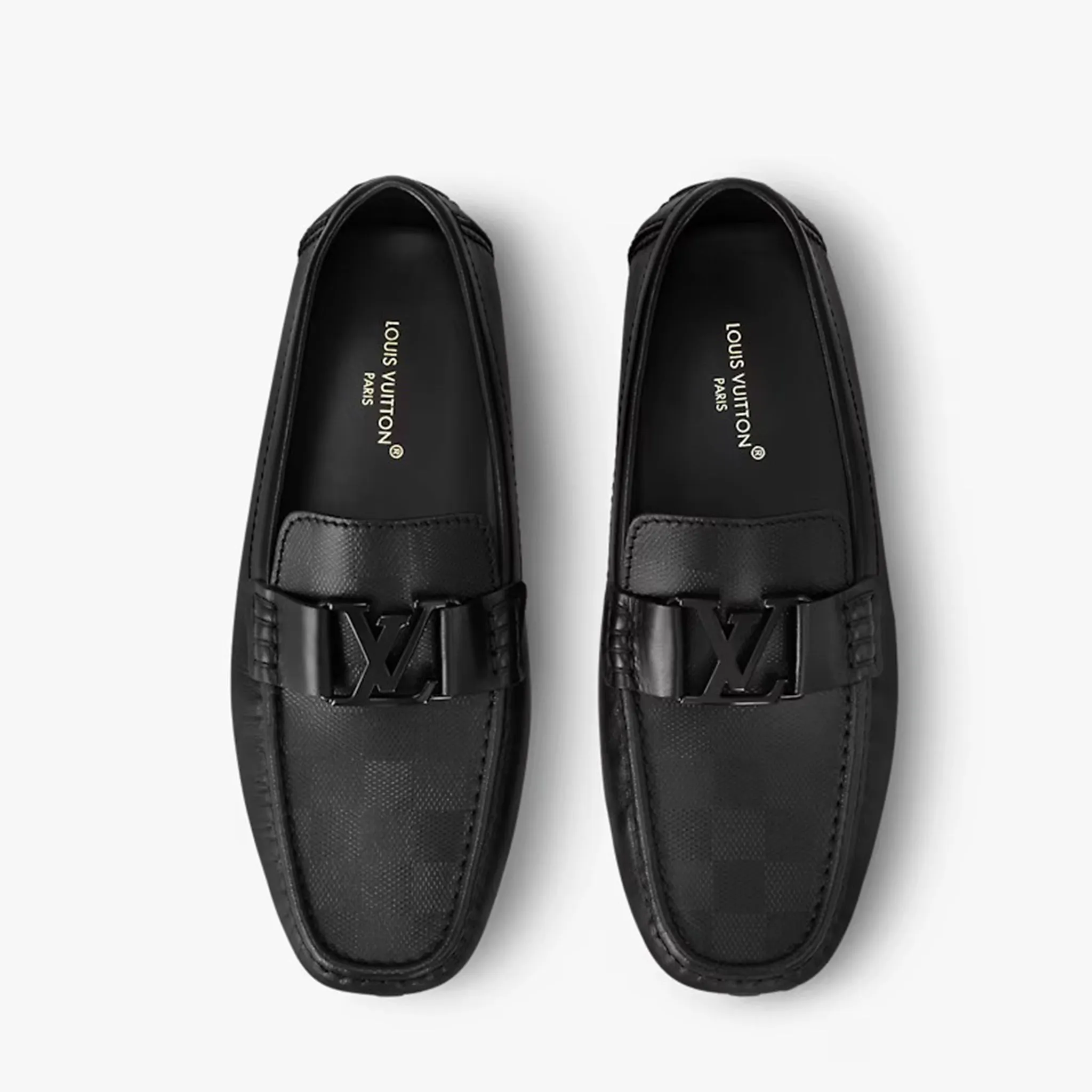 LV Monte Carlo Moccasin Matt Black Loafers With Suit