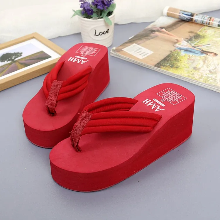 Flip Flops Ugly New 2022 Fashion Women Flip Flops Summer Beach Platform Slippers Casual Outside Wedges Sandals Women Shoes Leisure Slippers 6cm