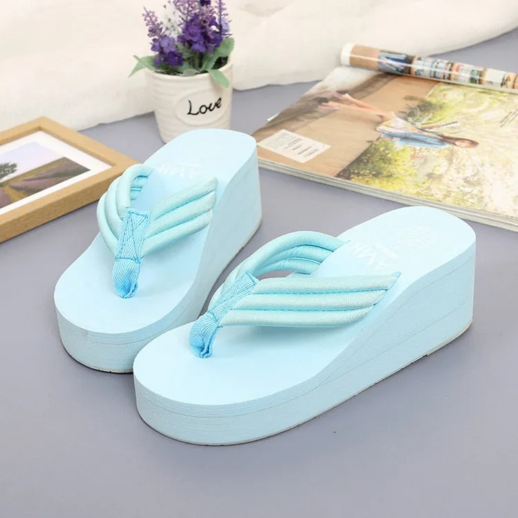 Flip Flop Day New 2022 Fashion Women Flip Flops Summer Beach Platform Slippers Casual Outside Wedges Sandals Women Shoes Leisure Slippers 6cm