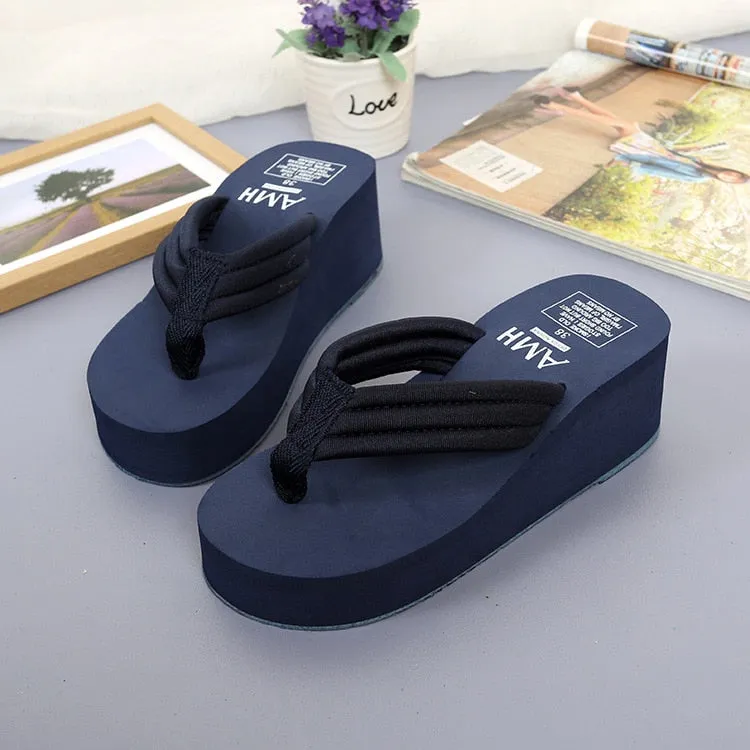 New 2022 Fashion Women Flip Flops Summer Beach Platform Slippers Casual Outside Wedges Sandals Women Shoes Leisure Slippers 6cm Flip Flops Sizing Chart
